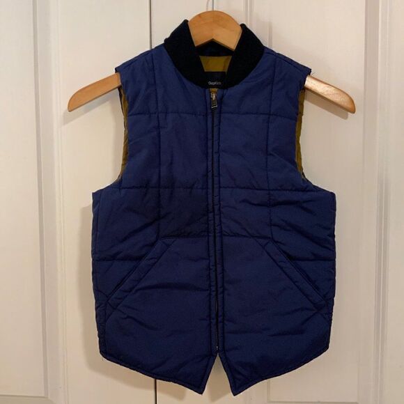 Gap Kids Blue Zippered Quilted Puffer Vest Size Small - Picture 1 of 11
